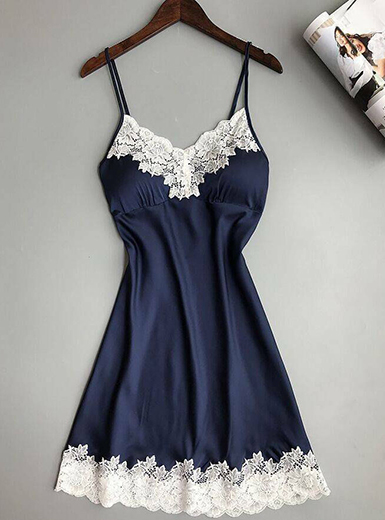 Women's Lingerie Slip – White Lace Trim